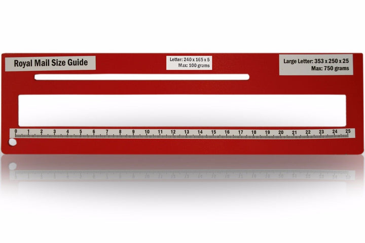 Royal Mail PPI Letter Size Guide Ruler Post Office Postal Price Postage in Red. - Best Deals 786 UK