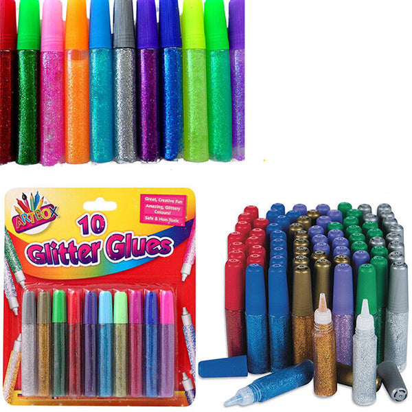 Glitter Tubes Assorted Colours - Art Crafts School Kids Children DIY Scrapbook. - Best Deals 786 UK