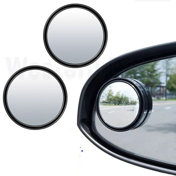 2 x HD Glass Convex Blind Spot Mirror Round for Cars SUV Trucks Side Rear View - Best Deals 786 UK