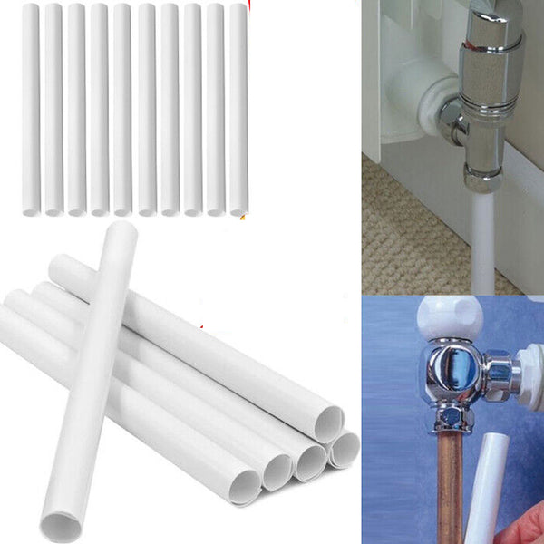 Pack Of 8 White Radiator Sleeves Pipe Covers 15mm Pipe 15.6cm Bn - Best Deals 786 UK