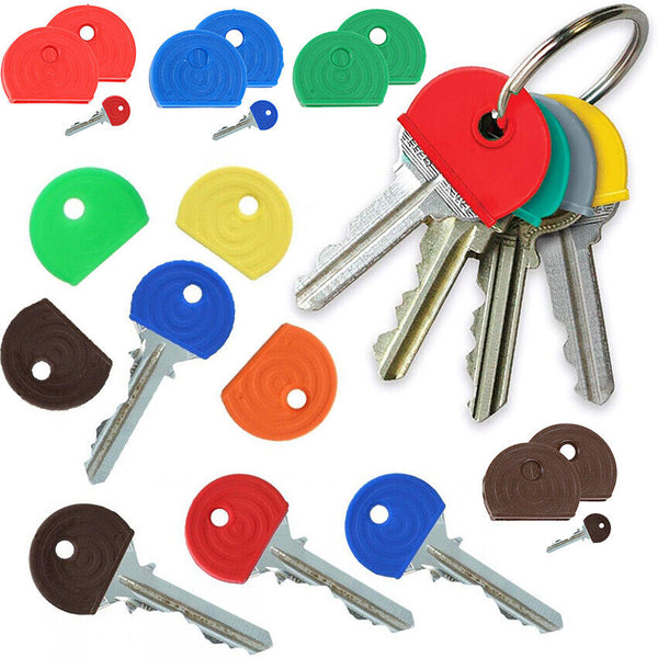 COLOURED KEY CAPS Keyring Top Toppers ID Marker Door Safe Lock Colour Coded - Best Deals 786 UK