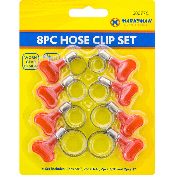 8Pc Hose Clip Set Butterfly 2 Sizes Jubilee Type Easy Turn Pipe Clamp 13mm - 27. - Best Deals 786 UK