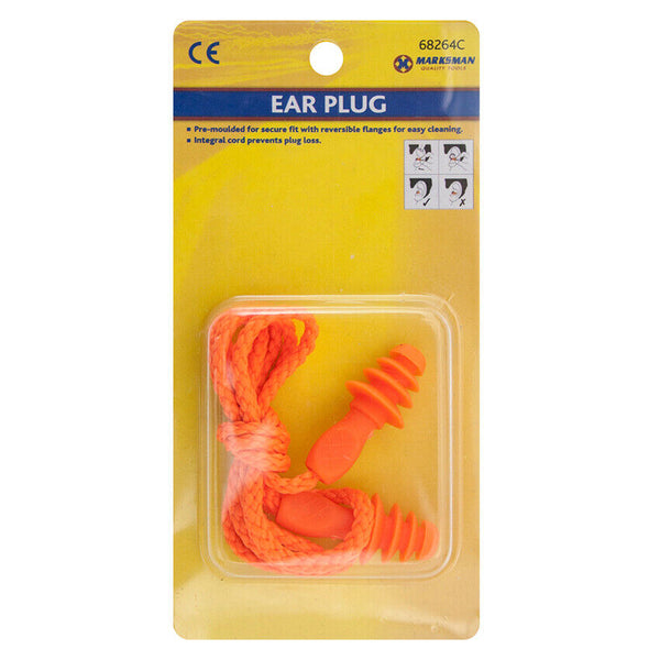Soft Silicone Ear Plug Reusable Hearing Protection Earplug With Corded. - Best Deals 786 UK