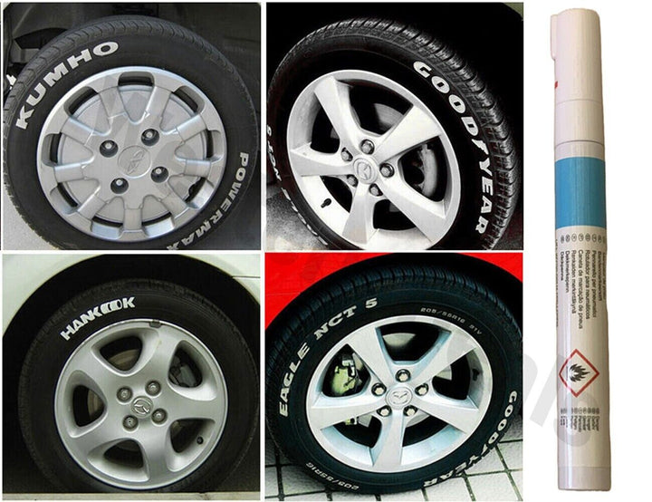 Tyre Marking Pen - Highlight / Paint Tyre Sidewall Writing in White. - Best Deals 786 UK