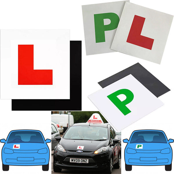 Magnetic L & P Plates Learner New Driver Exterior Car Secure Safe Sign - Best Deals 786 UK