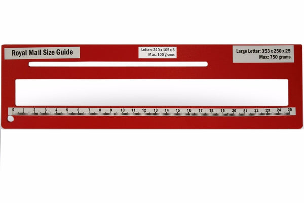 Royal Mail Size Guide Ruler in Red