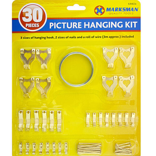 Strong Picture Hanging Kit Photo Frame Hooks Nail Wire 30 Pcs Assorted Set - Best Deals 786 UK