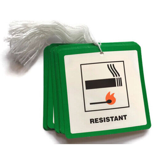 Fire Resistant Flame Retardant labels Swing Tickets Tags Furniture Upholstery. - Best Deals 786 UK