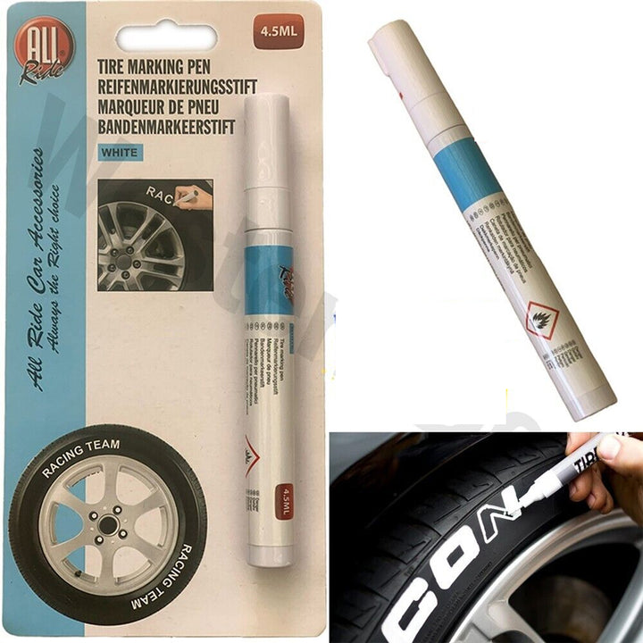 Tyre Marking Pen - Highlight / Paint Tyre Sidewall Writing in White. - Best Deals 786 UK
