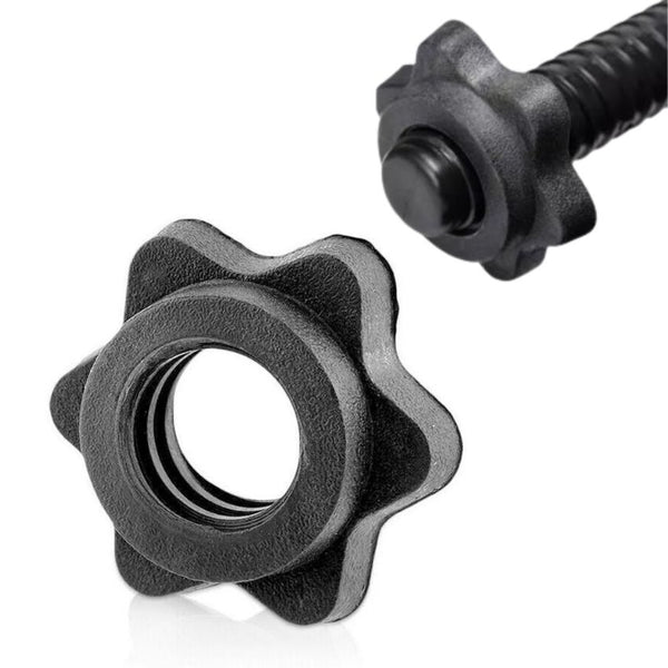 Vinyl Spinlock Collar for Dumbbell Barbell Hex Nut Plastic 25mm-Black