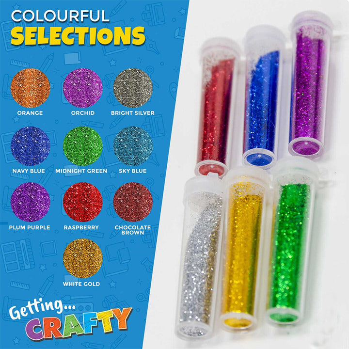 Glitter Tubes Assorted Colours - Art Crafts School Kids Children DIY Scrapbook. - Best Deals 786 UK