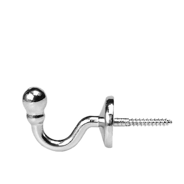 Curtain Tie Backs, Ball End Style Holder Screw In Traditional - Chromed - Best Deals 786 UK