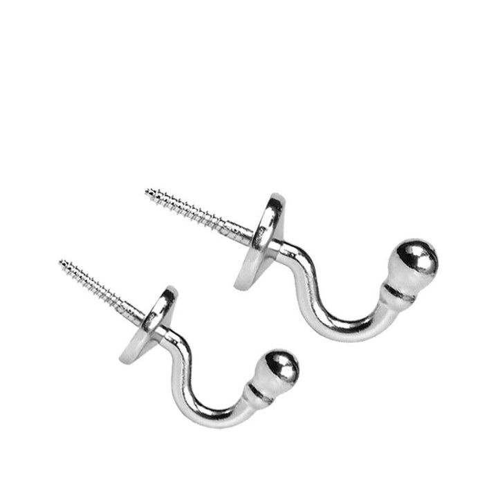 Curtain Tie Backs, Ball End Style Holder Screw In Traditional - Chromed - Best Deals 786 UK