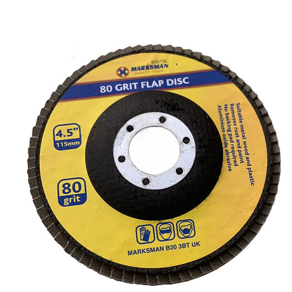 Flap Grinding Sanding Discs 4.5" / 115mm 80 Grit Flap Disc - 65015C. - Best Deals 786 UK