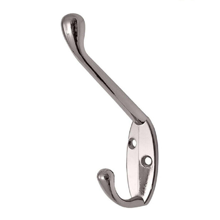 Polished Chrome Metal Double Hat & Coat Hooks, Door ,Wall Robe Dress Hanger. - Best Deals 786 UK