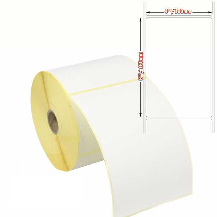 Thermal Labels 100x150mm White 6x4" Zebra,Citizen, Toshiba,Hermes 500 On A Roll. - Best Deals 786 UK