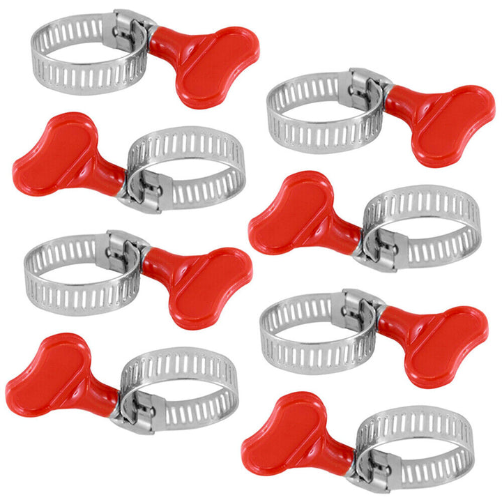 8Pc Hose Clip Set Butterfly 2 Sizes Jubilee Type Easy Turn Pipe Clamp 13mm - 27. - Best Deals 786 UK