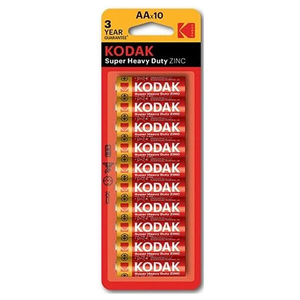 KODAK SUPER HEAVY DUTY ZINC DOUBLE A - AAA - BATTERIES X 10 - NEW - Best Deals 786 UK