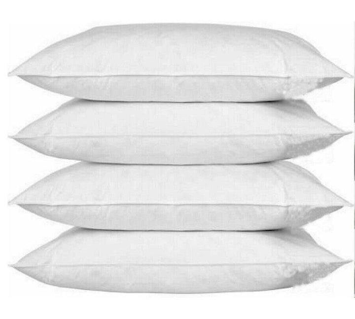 4 x PILLOW PROTECTORS PILLOW COVERS WHITE MILDEW FUNGAL PROOF STAIN RESISTANT. - Best Deals 786 UK