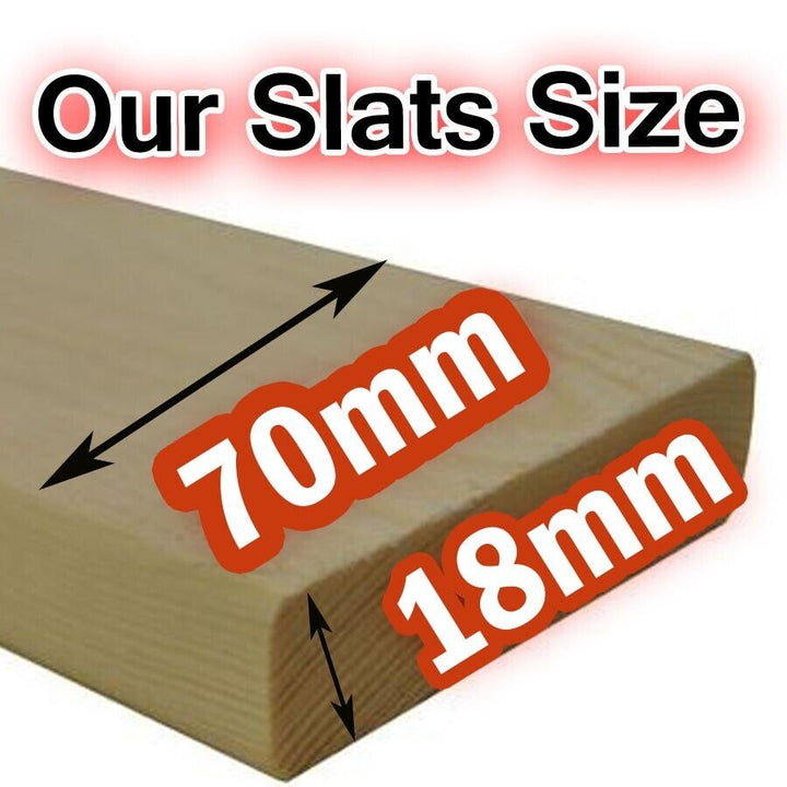Wooden Bed Slats-Replacement Mattress Bed Slats-4FT6 Double = 2x68cm Bed Slat - Best Deals 786 UK
