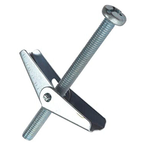 PLASTERBOARD SPRING TOGGLE FIXINGS WITH SCREWS, HOLLOW CAVITY WALL ANCHORS UK - Best Deals 786 UK