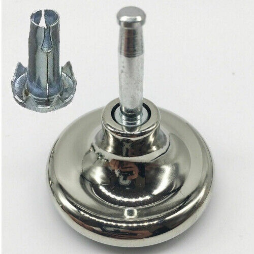 Chrome Feet Glides Castors & Insert For Divan Bed Base, Sofa, Settee, Chair - Best Deals 786 UK