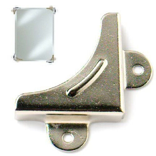 4 X Mirror Picture Corner Holder Nickel Wall Mounting Bracket 6mm Fixing Set. - Best Deals 786 UK