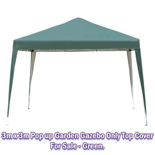 3m x 3m Pop up Garden Gazebo Only Top Cover For Sale - Green 3581. - Best Deals 786 UK