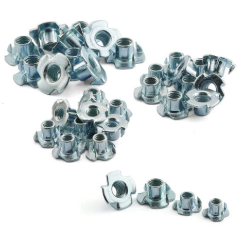 T Nuts Four Pronged Tee Nuts M5 M6 M8 Zinc Plated Blind Nut Captive - Best Deals 786 UK