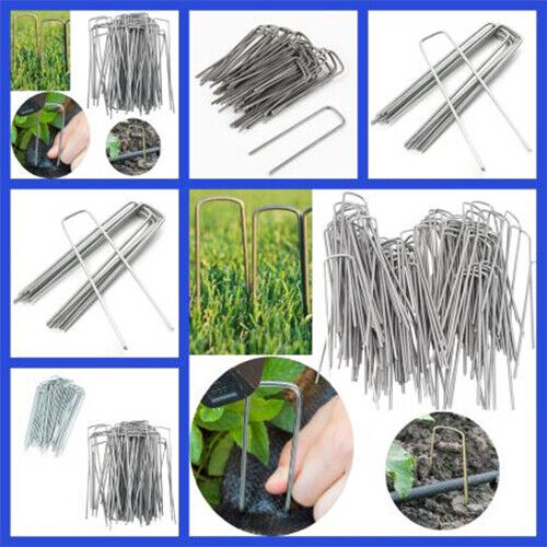 Metal U Shaped Turf Pin Ground Staple’s Garden Tent Securing Weed Pegs U Pins - Best Deals 786 UK