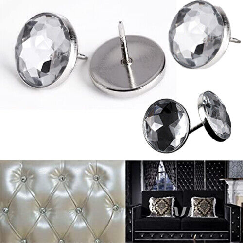 Diamante Crystal Glass Button Nail Back Upholstery Sofa Headboard Chair 22mm - Best Deals 786 UK